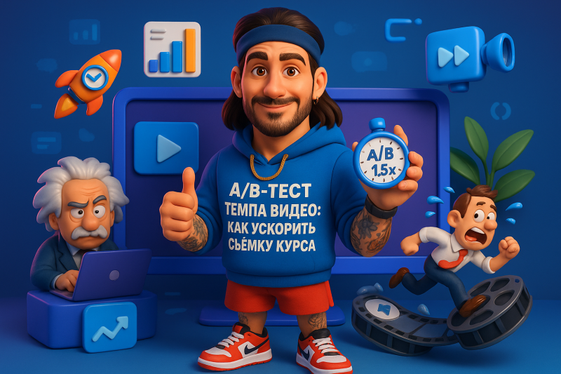 A/B‑тест темпа видео: ускоряем съёмку курса