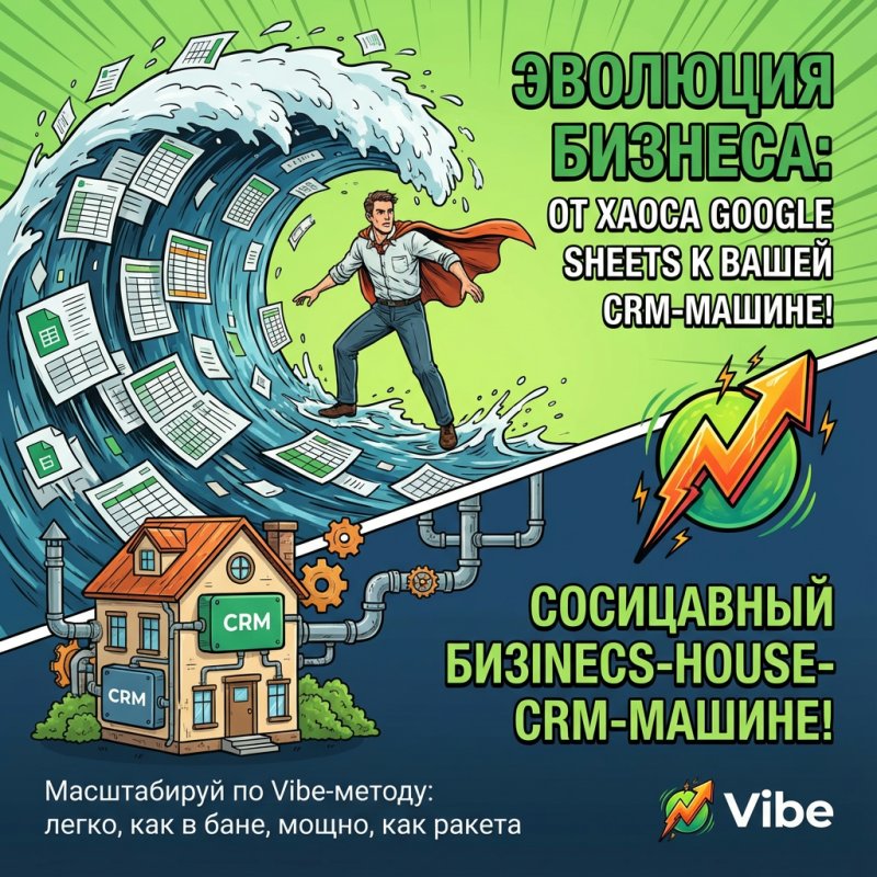 Эволюция: от Google Sheets к готовой CRM-системе: Vibe-метод масштабирования