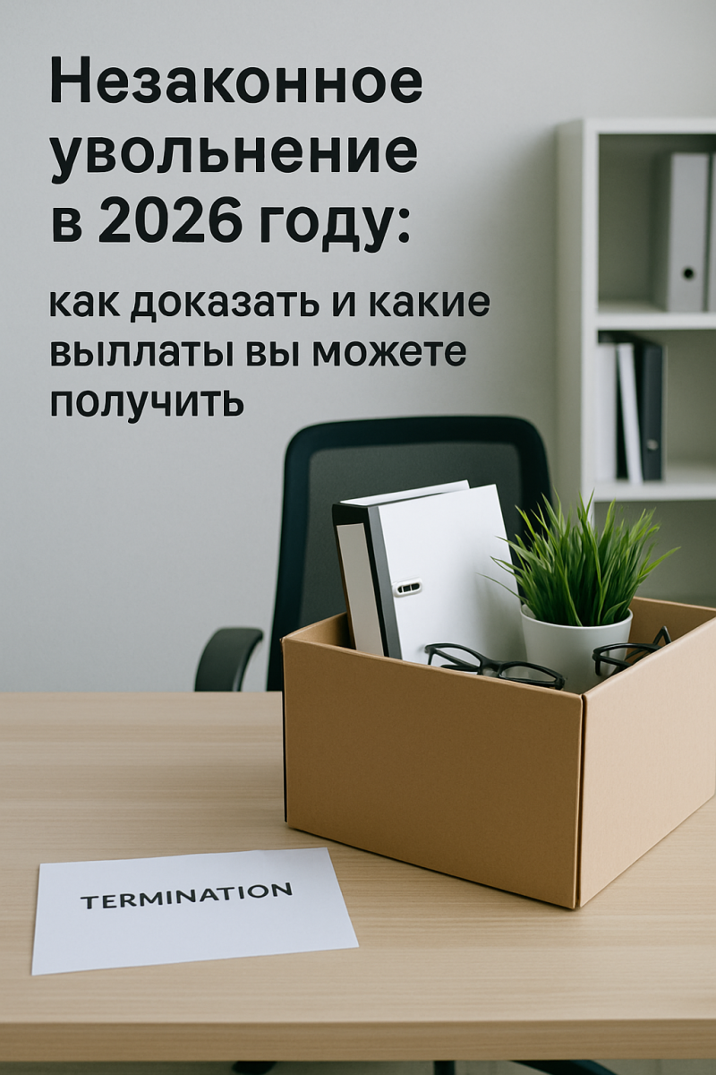 Незаконное увольнение в 2026 году: как доказать и какие выплаты вы можете получить