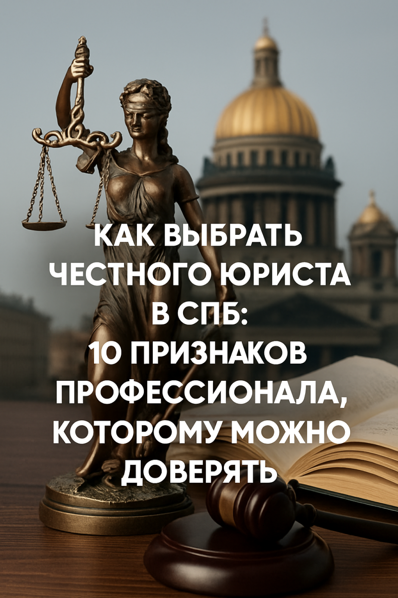 Как выбрать честного юриста в СПб: 10 признаков профессионала, которому можно доверять