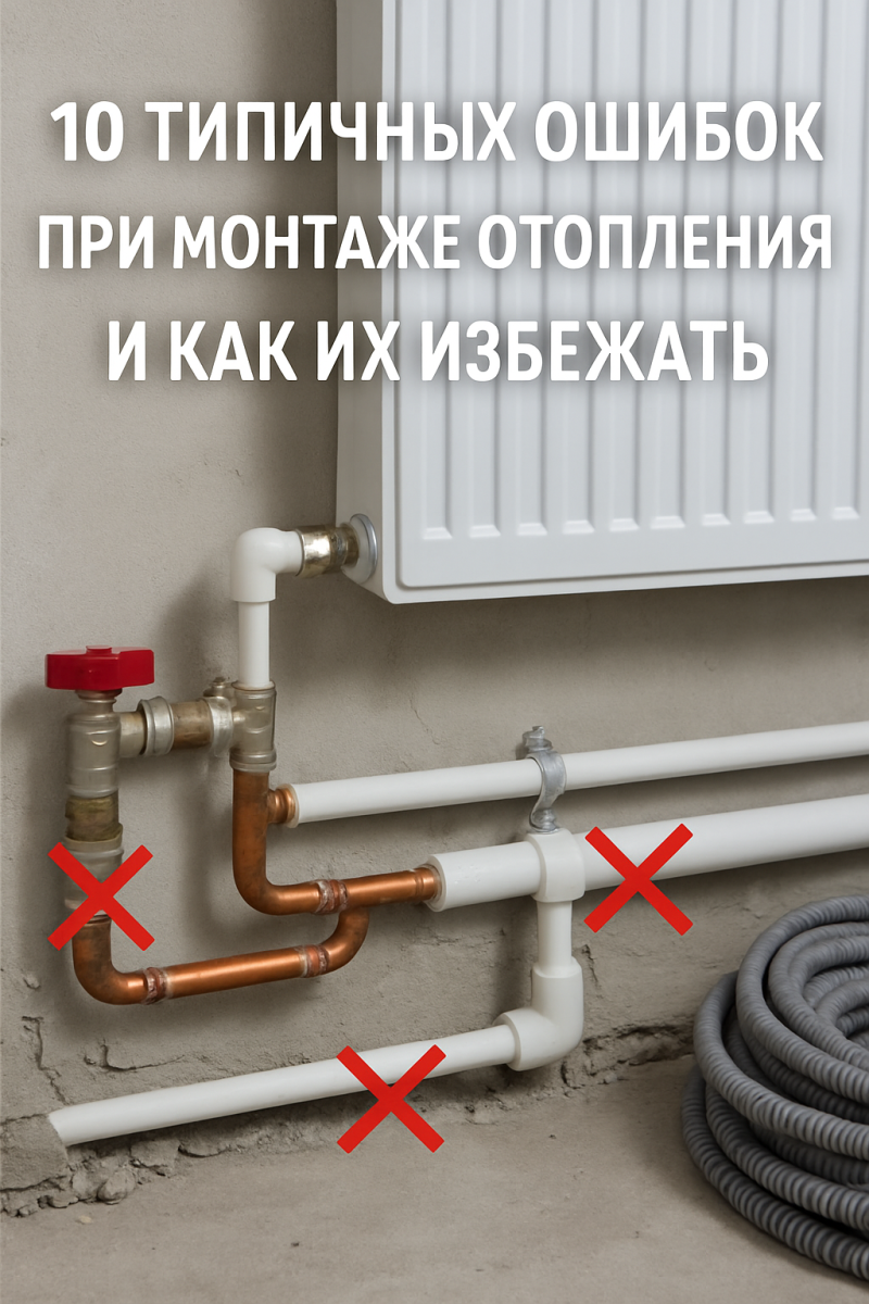 10 типичных ошибок при монтаже отопления и как их избежать