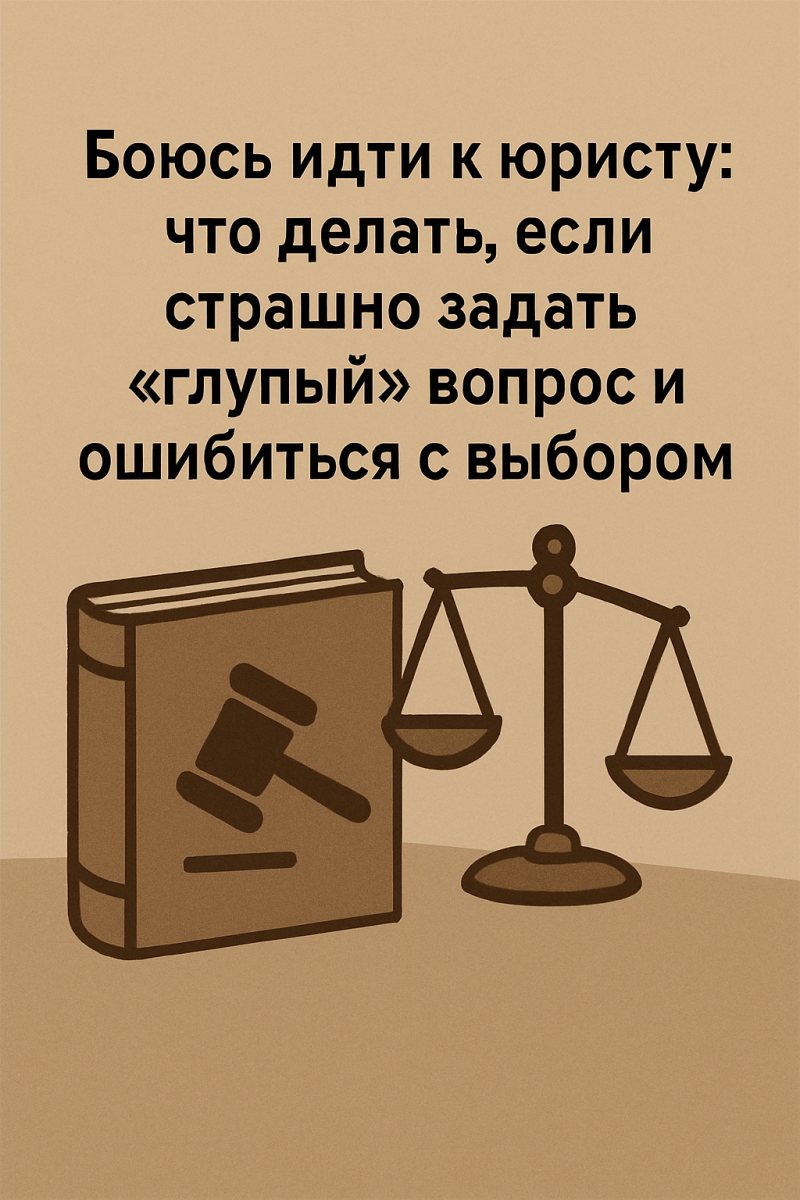 Боюсь идти к юристу: что делать, если страшно задать «глупый» вопрос и ошибиться с выбором