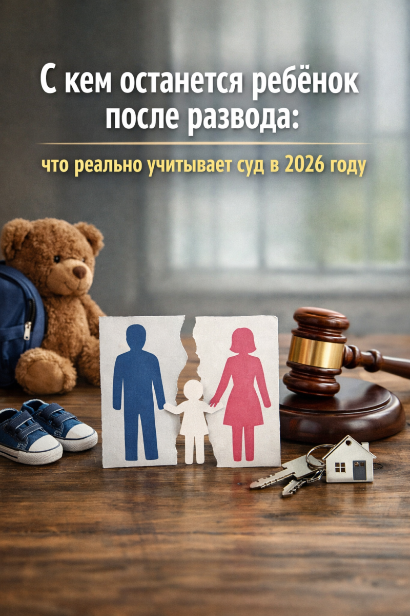 С кем останется ребёнок после развода: что реально учитывает суд в 2026 году