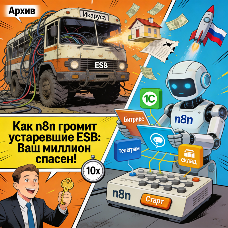 Разбор: как n8n заменяет старые корпоративные шины данных (ESB)