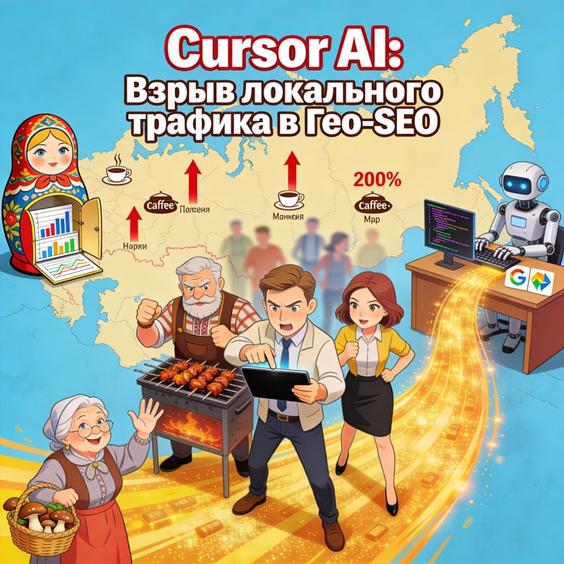 ИИ-помощник Cursor и Гео-SEO: как он пишет парсеры для 2GIS/Google Maps для роста локального трафика