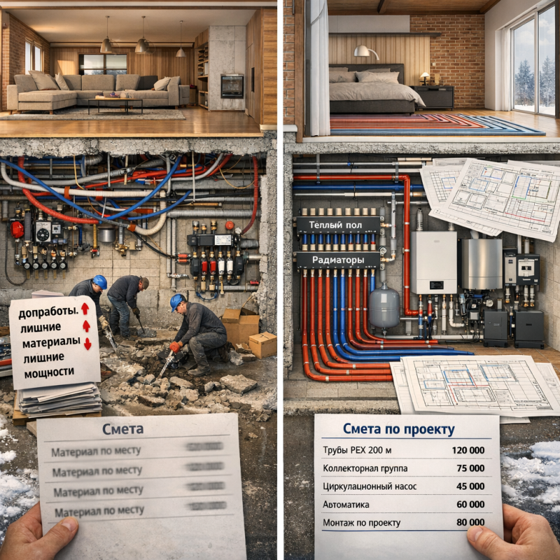 Почему монтаж без проекта — это всегда переплата: реальный кейс дома 2025 м²