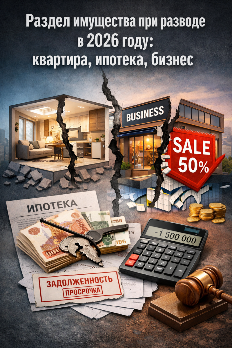 Раздел имущества при разводе в 2026 году: квартира, ипотека, бизнес