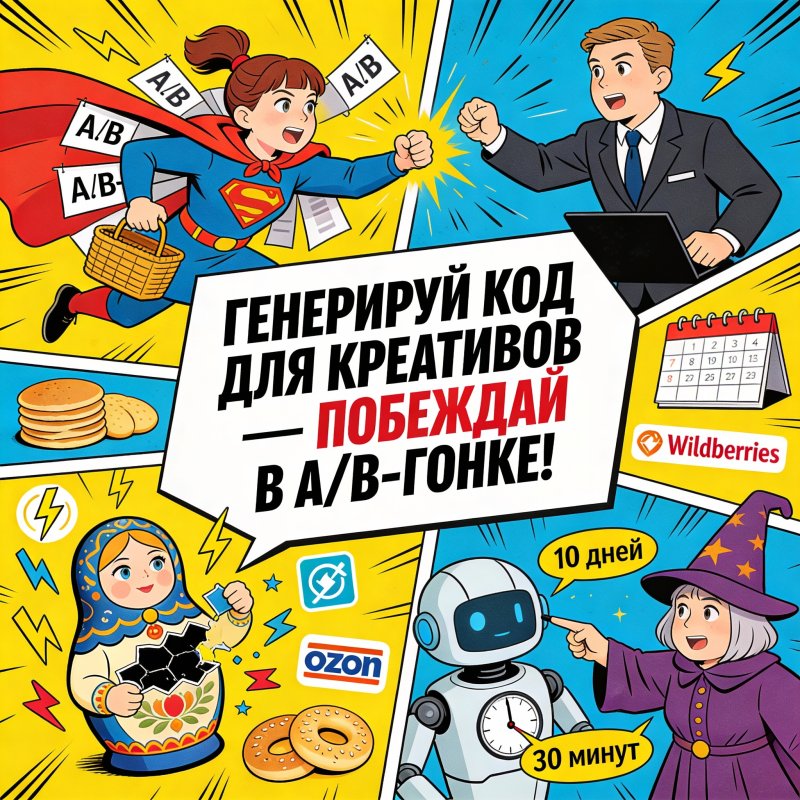 Как Cursor ускоряет A/B тестирование: ИИ-генерация кода для креативов Ozon/WB