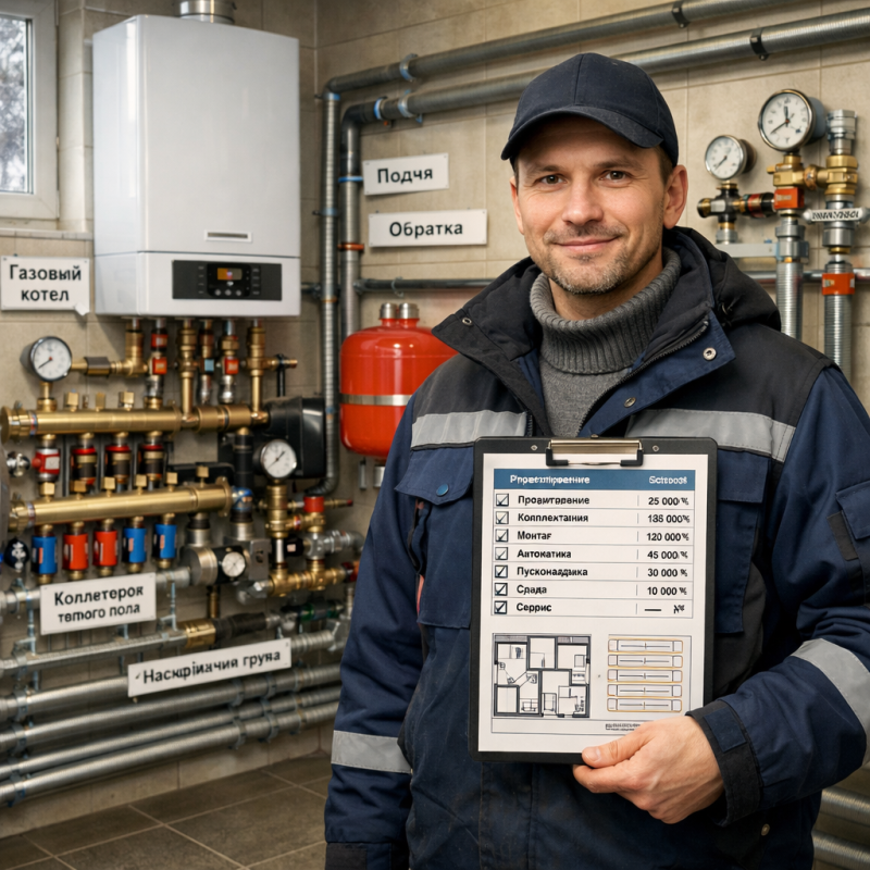 Монтаж отопления под ключ: из чего состоит цена