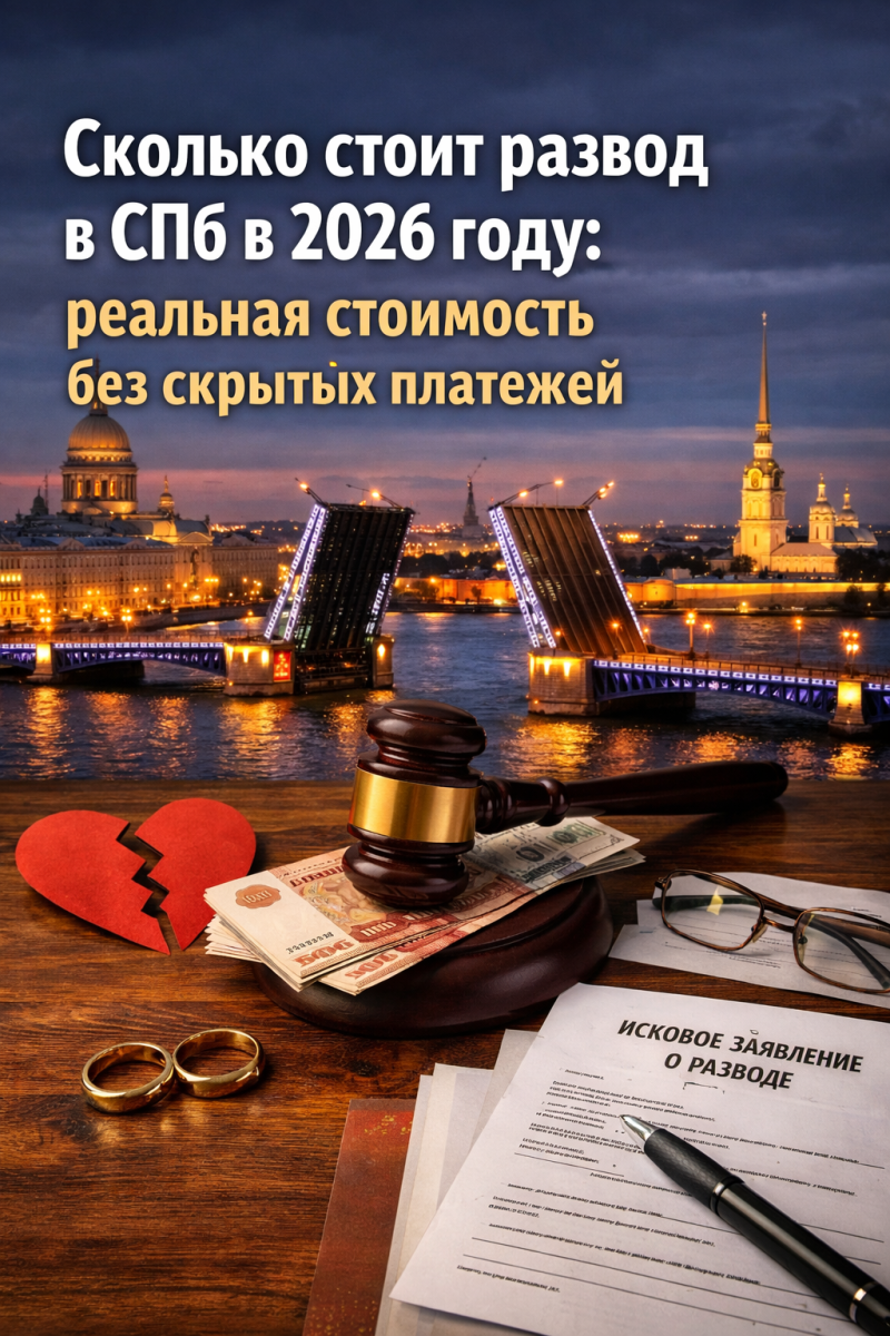 Сколько стоит развод в СПб в 2026 году: реальная стоимость без скрытых платежей