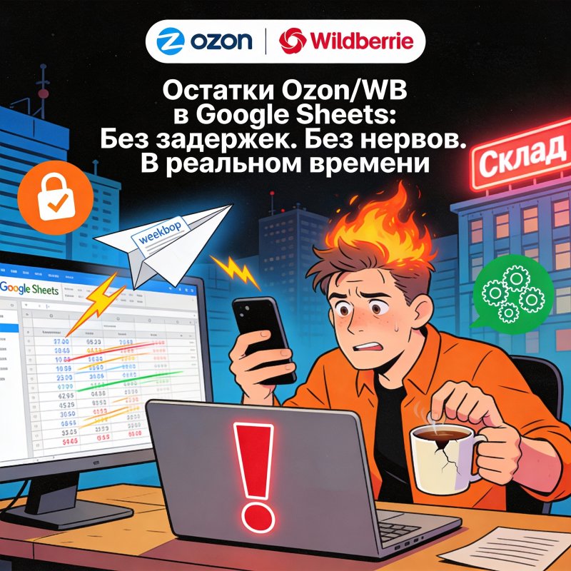 Использование Webhooks для синхронизации остатков Ozon/WB в Google Sheets в реальном времени