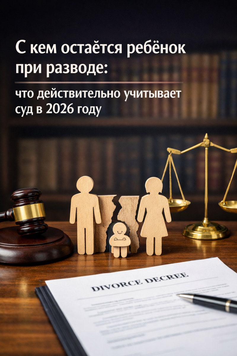 С кем остаётся ребёнок при разводе: что действительно учитывает суд в 2026 году