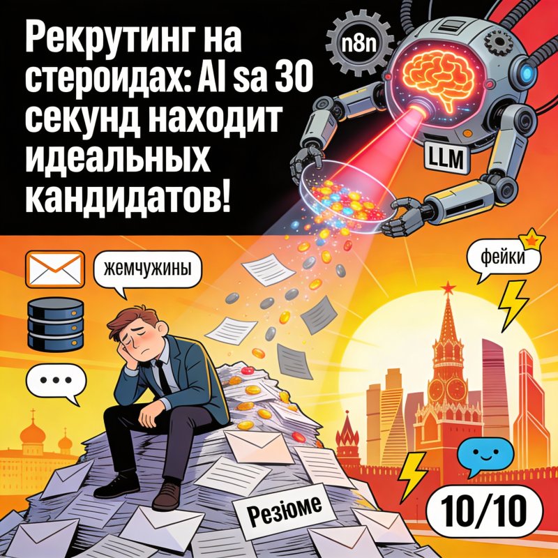 Рекрутинг: n8n + LLM для первого скрининга резюме из почты