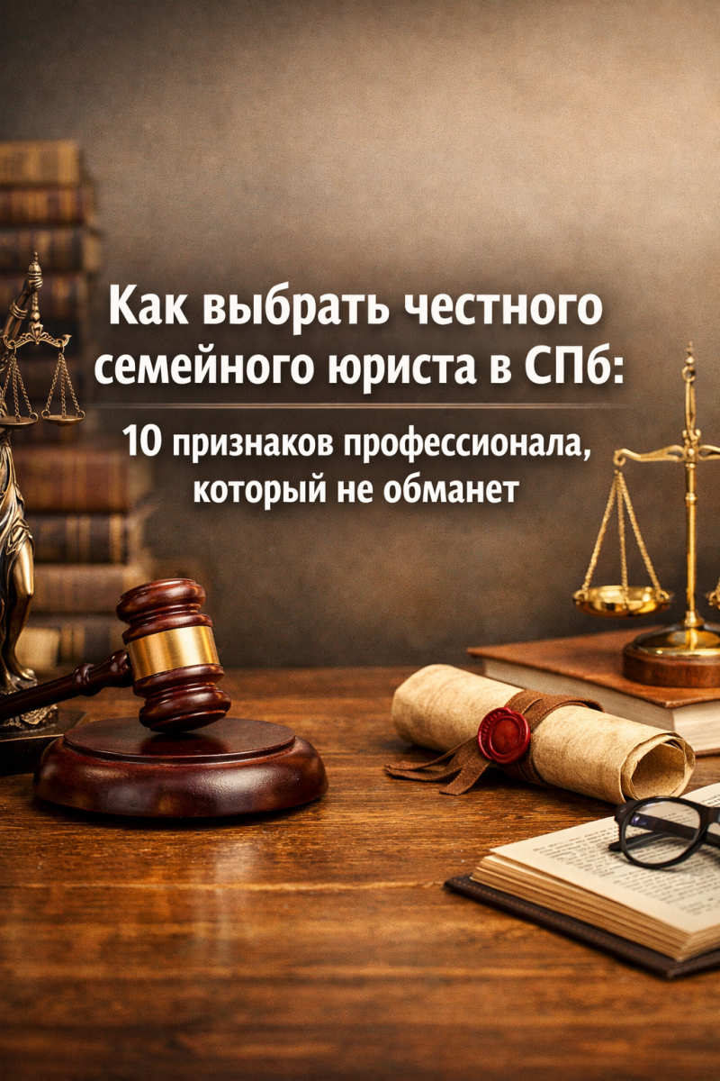Как выбрать честного семейного юриста в СПб: 10 признаков профессионала, который не обманет