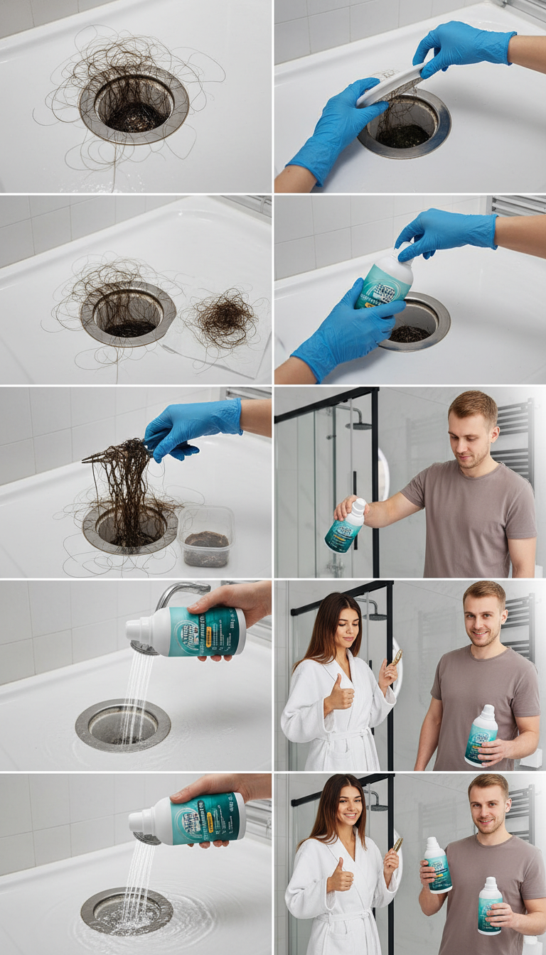 Засор в душе от длинных волос: пошаговый гид без вызова сантехника