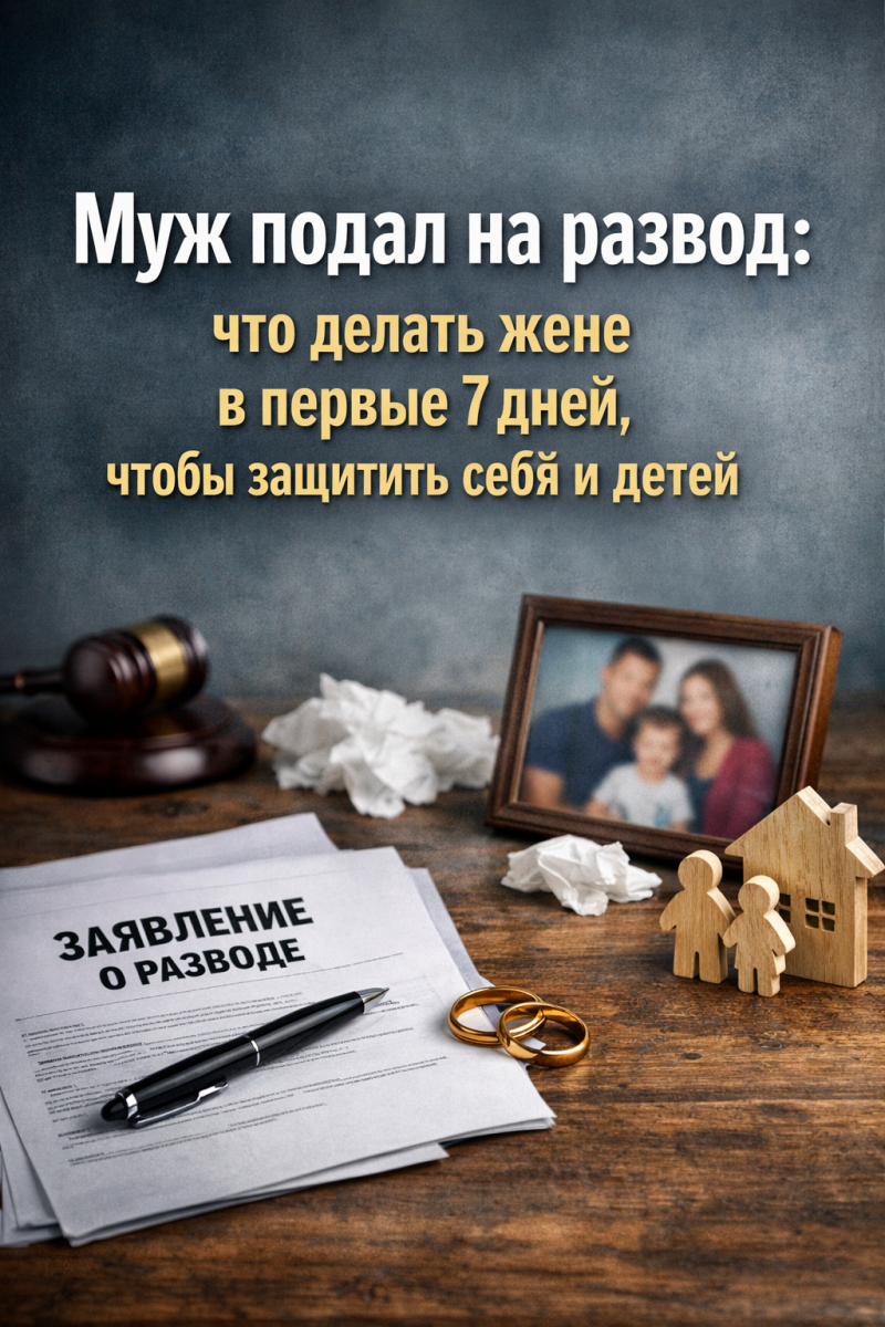 Муж подал на развод: что делать жене в первые 7 дней, чтобы защитить себя и детей