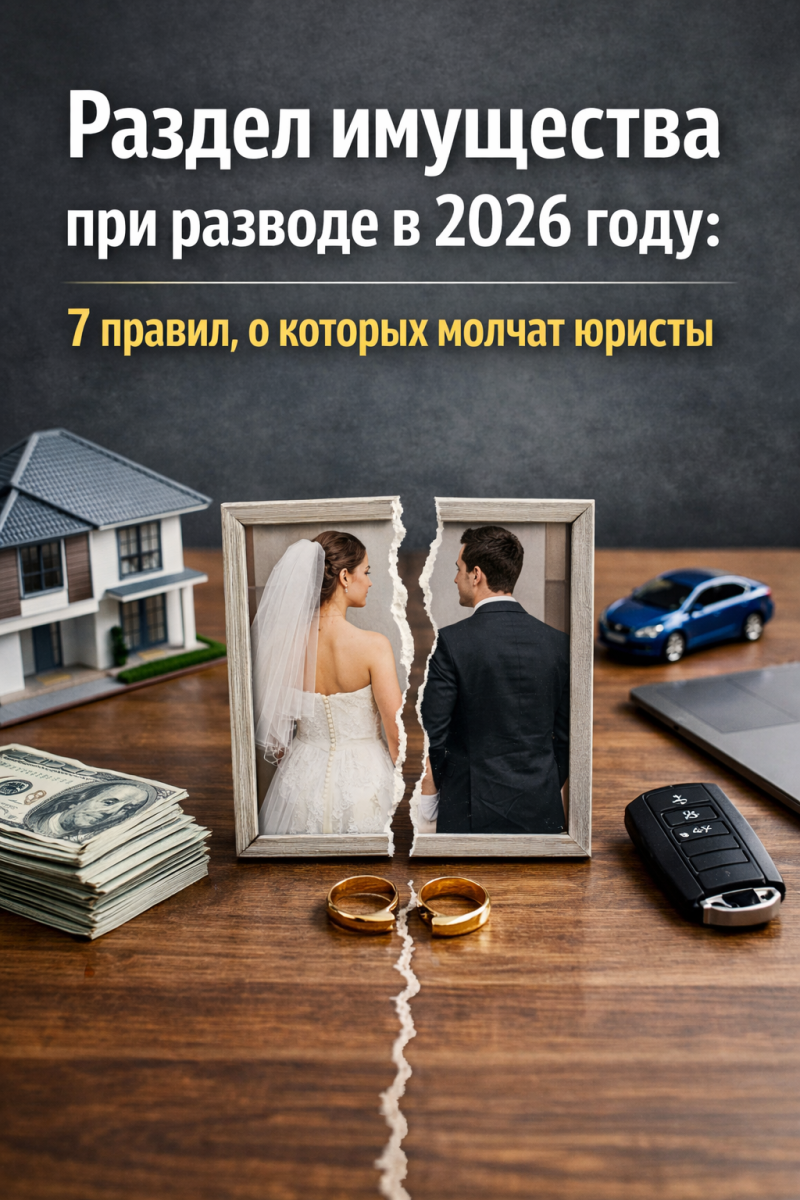 Раздел имущества при разводе в 2026 году: 7 правил, о которых молчат юристы