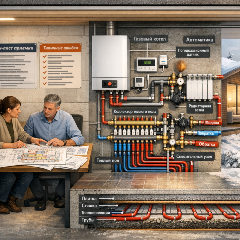 Монтаж отопления в частном доме под ключ: полное руководство 2025