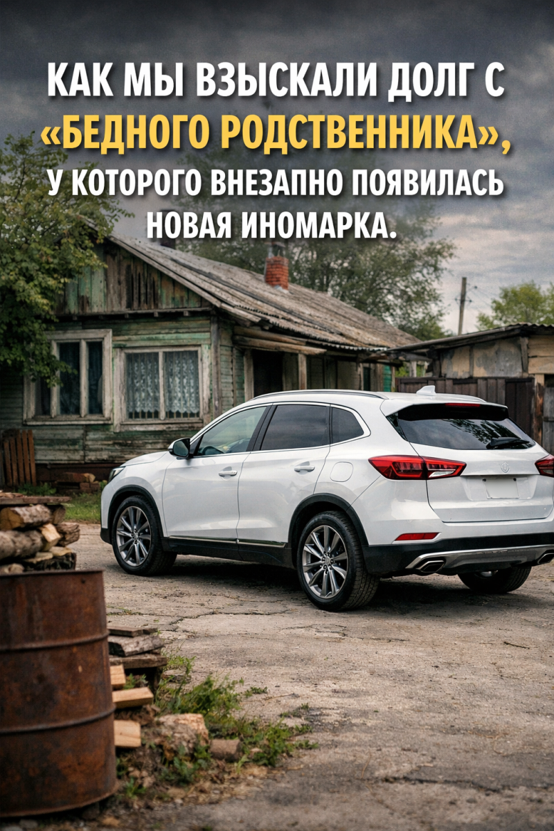 Как мы взыскали долг с «бедного родственника», у которого внезапно появилась новая иномарка.