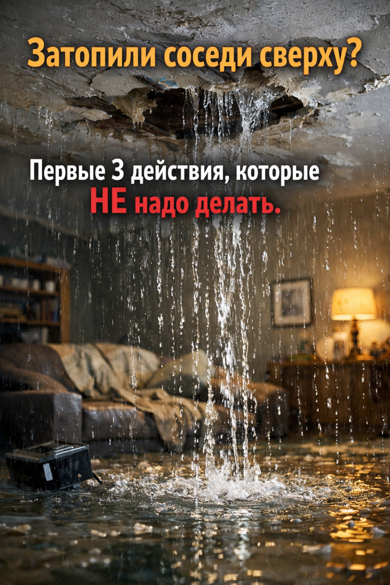 Затопили соседи сверху? Первые 3 действия, которые НЕ надо делать.»
