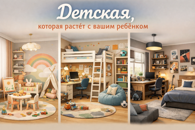 Планировочные решения для детской 'на вырост': от 3 до 16 лет