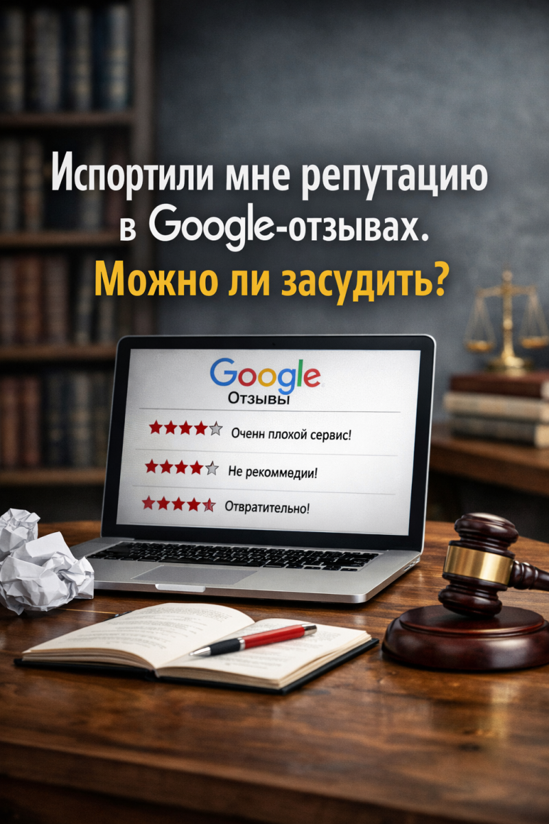 Испортили мне репутацию в Google-отзывах. Можно ли засудить?»