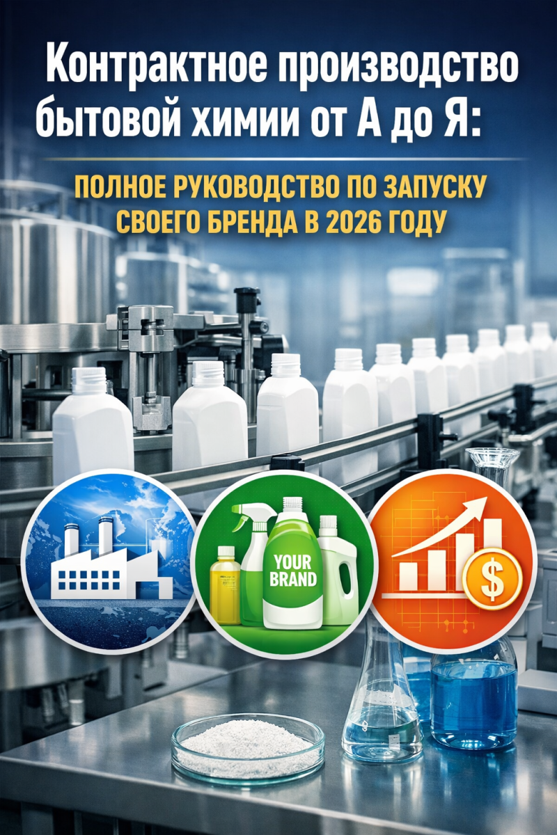Контрактное производство бытовой химии от А до Я: полное руководство по запуску своего бренда в 2026 году
