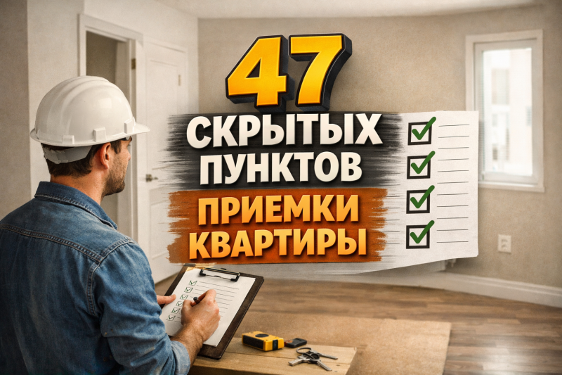 Чек-лист приемки квартиры от застройщика: 47 пунктов, о которых вы не знали