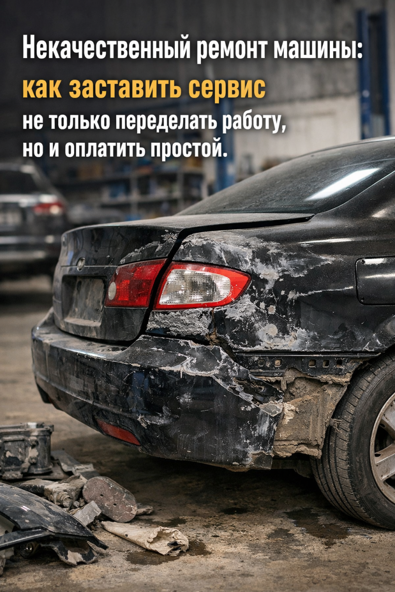 Некачественный ремонт машины: как заставить сервис не только переделать работу, но и оплатить простой.
