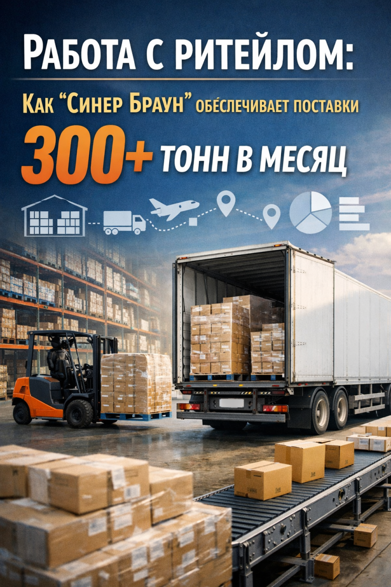 Работа с ритейлом: Как 'Синер Браун' обеспечивает поставки 300+ тонн в месяц