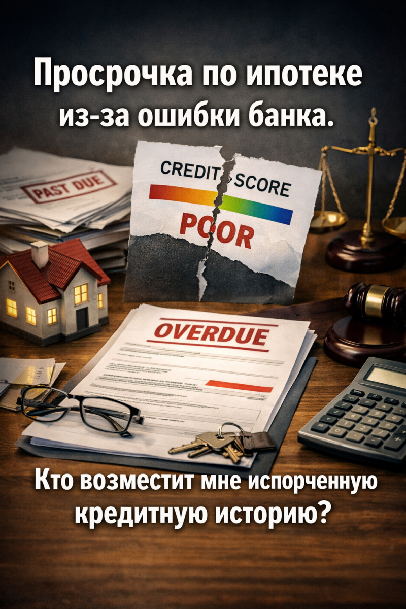 Просрочка по ипотеке из-за ошибки банка. Кто возместит мне испорченную кредитную историю?