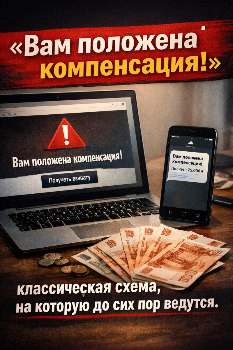 «Вам положена компенсация!» — классическая схема, на которую до сих пор ведутся.