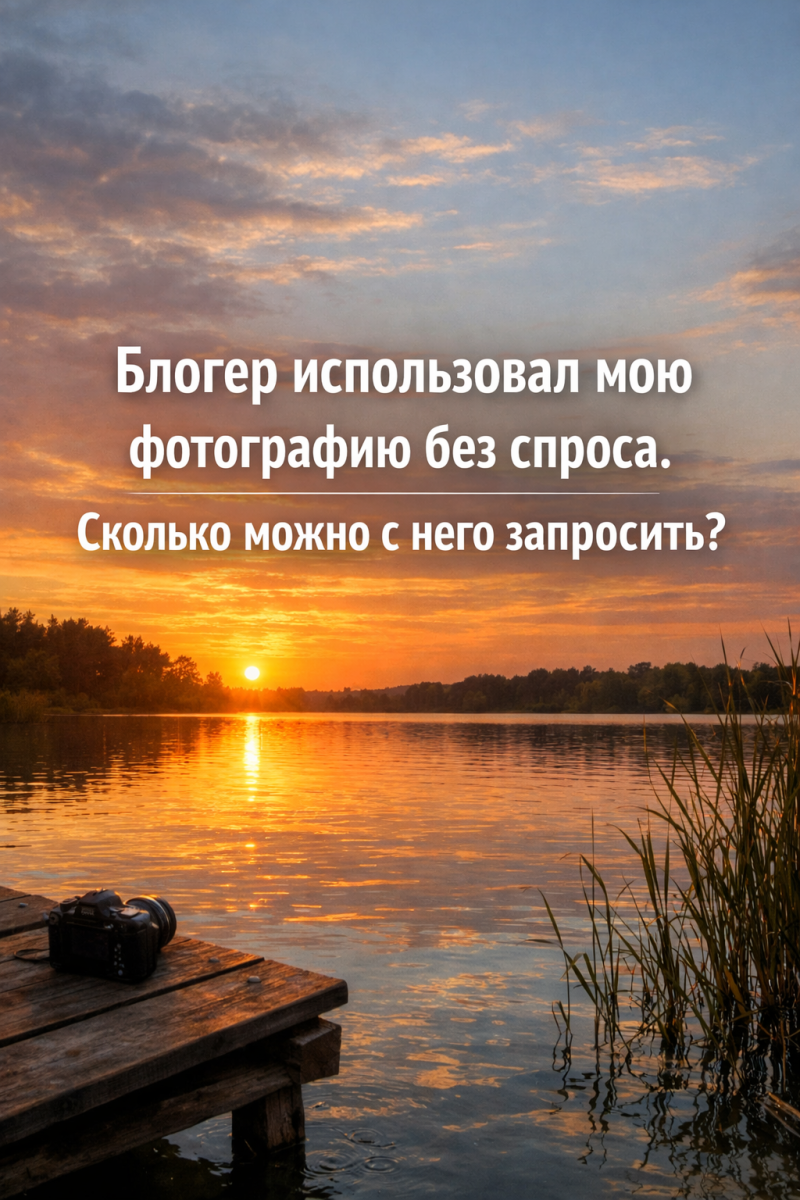 Блогер использовал мою фотографию без спроса. Сколько можно с него запросить?