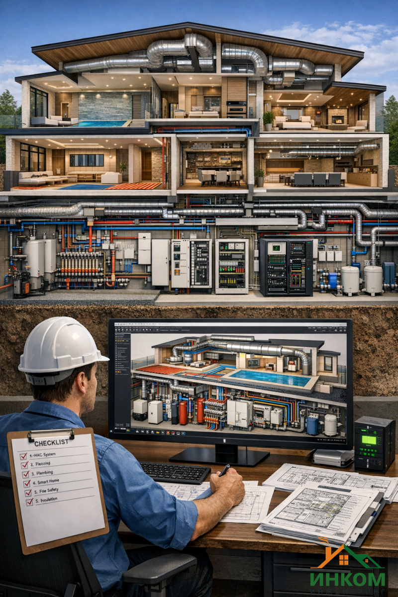Монтаж инженерных систем в доме 2000+ м²: особенности и подводные камни