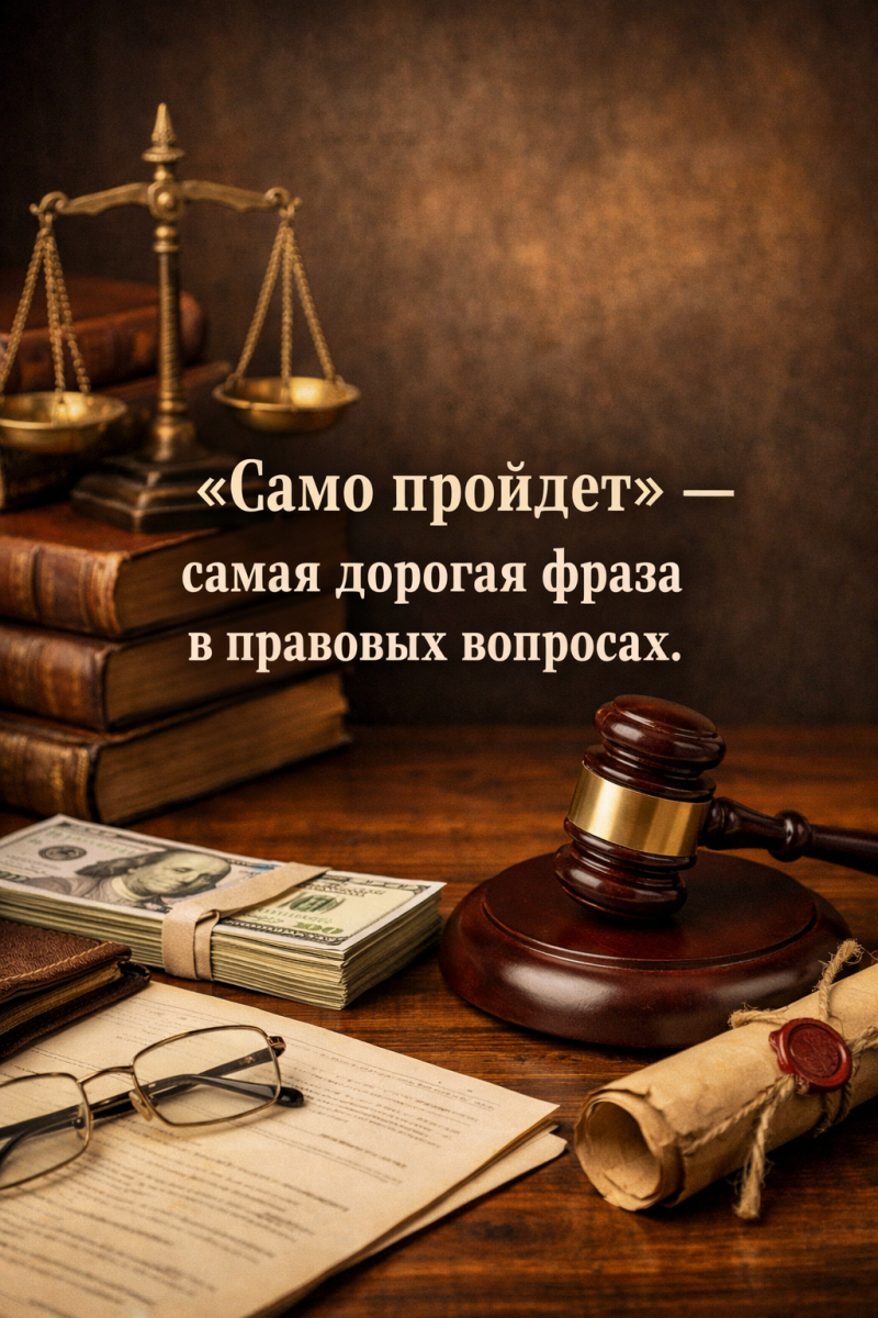 «Само пройдет» — самая дорогая фраза в правовых вопросах.