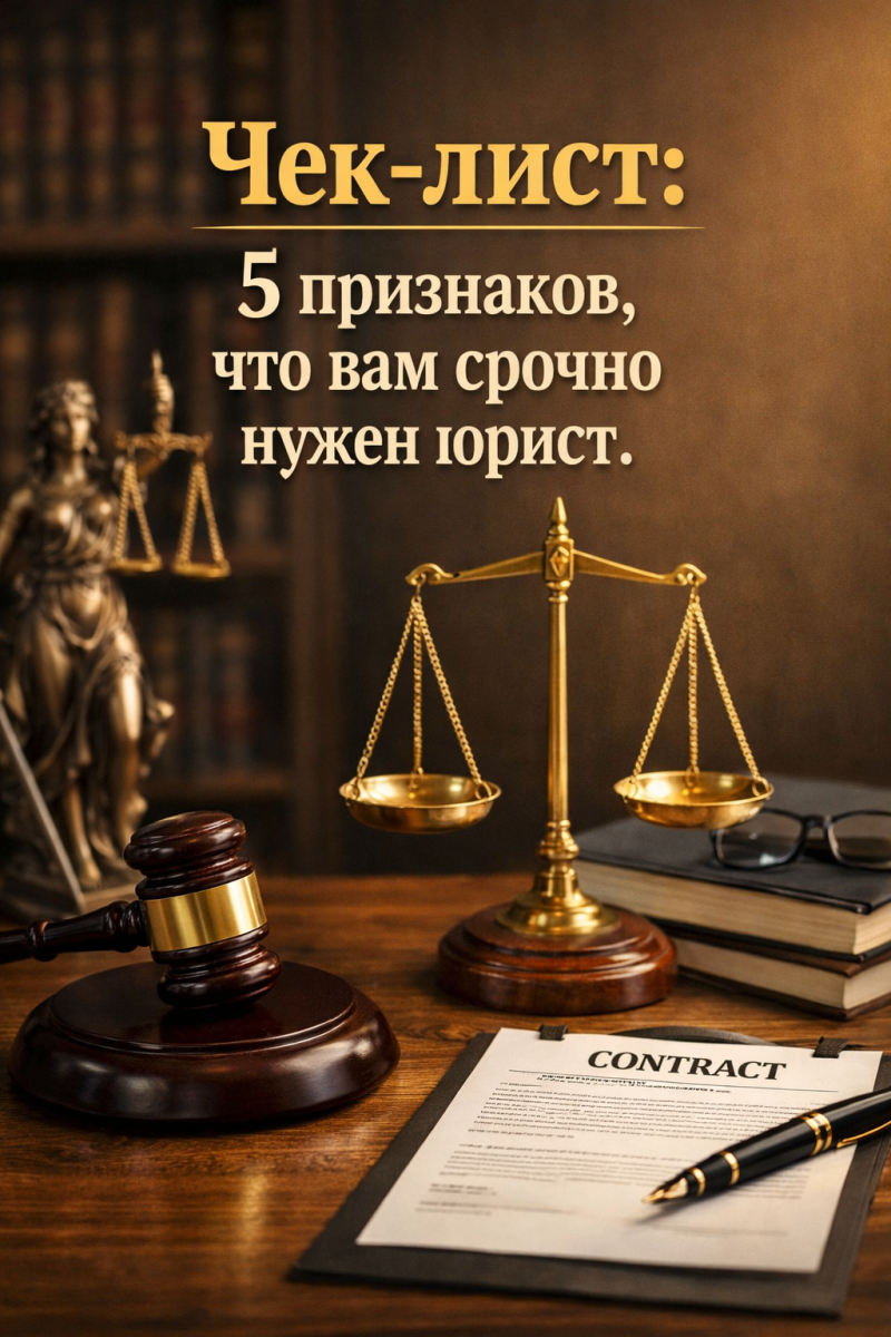 Чек-лист: 5 признаков, что вам срочно нужен юрист.