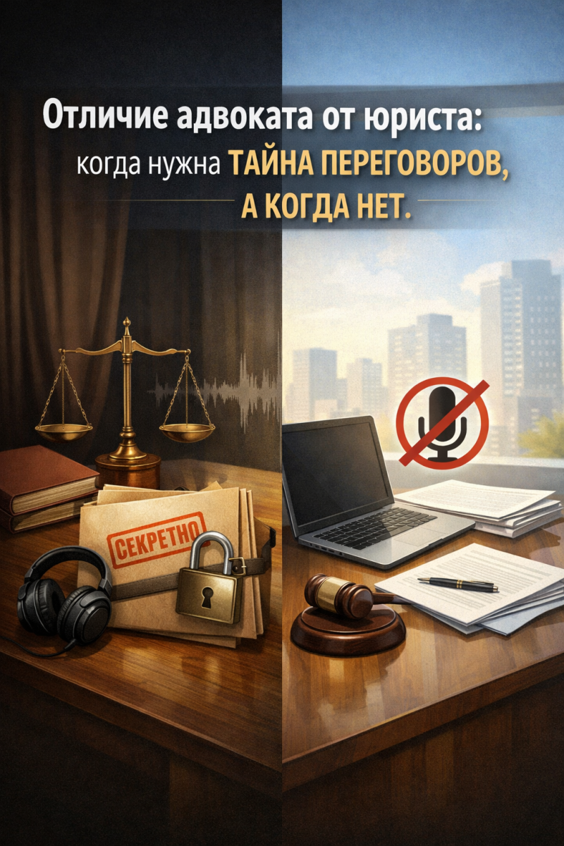 Отличие адвоката от юриста: когда нужна тайна переговоров, а когда нет.