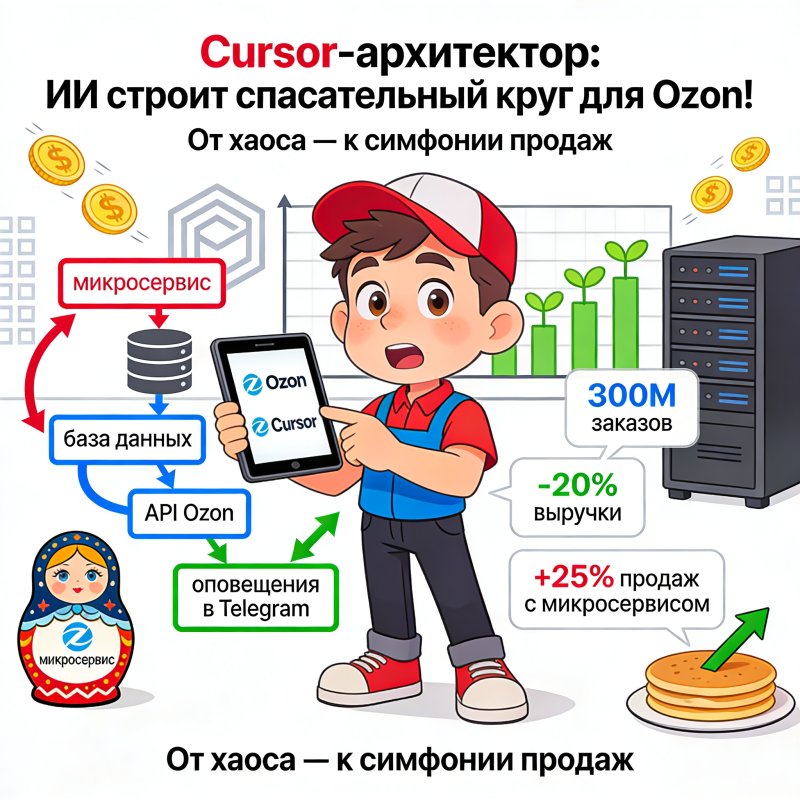 Cursor как архитектор: пишем микросервис для мониторинга API Ozon