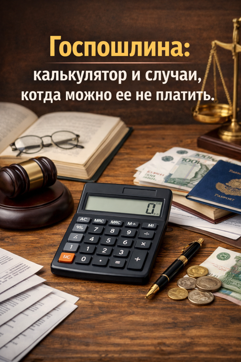 Госпошлина: калькулятор и случаи, когда можно ее не платить.