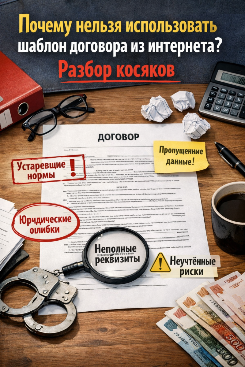 Почему нельзя использовать шаблон договора из интернета? Разбор косяков.