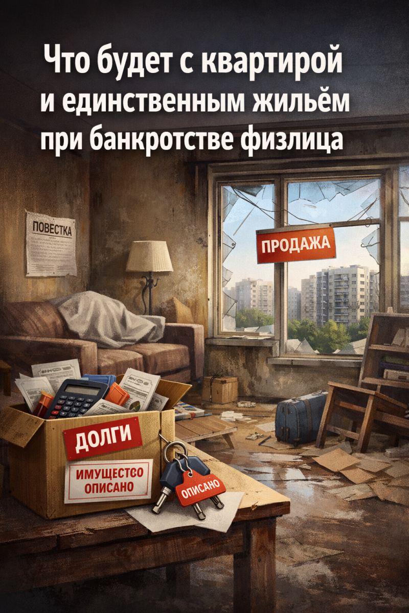 Что будет с квартирой и единственным жильём при банкротстве физлица