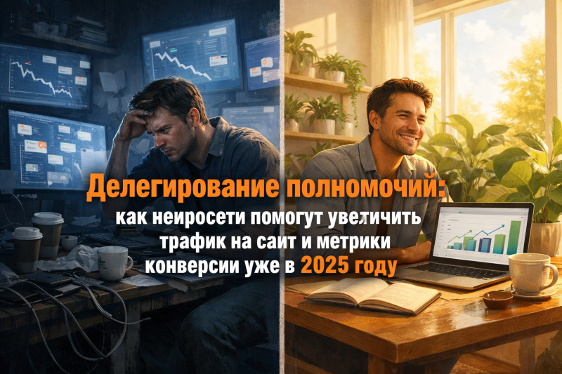 Делегирование полномочий: как нейросети помогут увеличить трафик на сайт и метрики конверсии уже в 2025 году