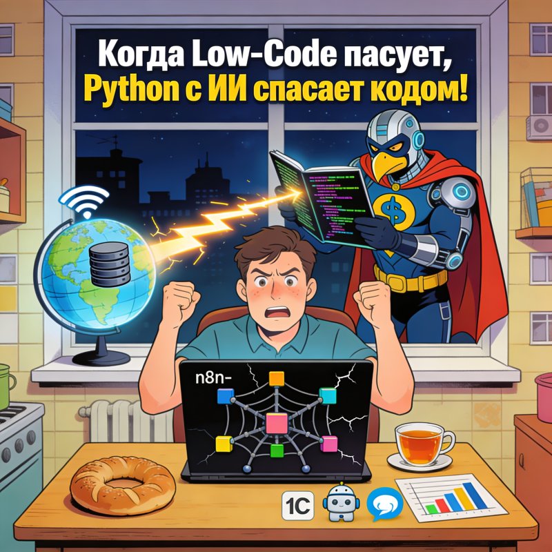 n8n + Python: когда Low-code не хватает, на помощь приходит ИИ-код