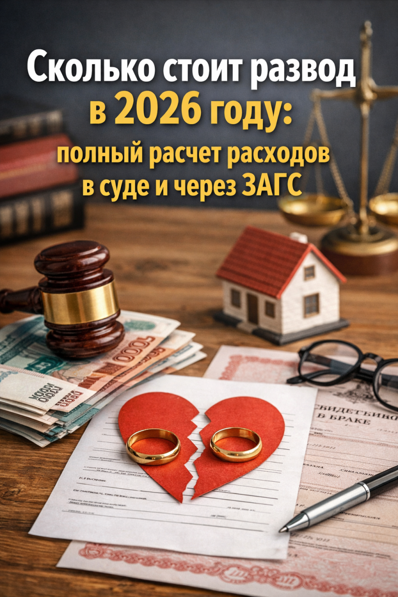 Сколько стоит развод в 2026 году: полный расчет расходов в суде и через ЗАГС