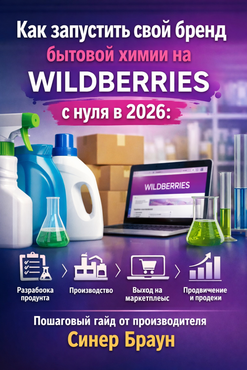 Как запустить свой бренд бытовой химии на Wildberries с нуля в 2026: пошаговый гайд от производителя Синер Браун