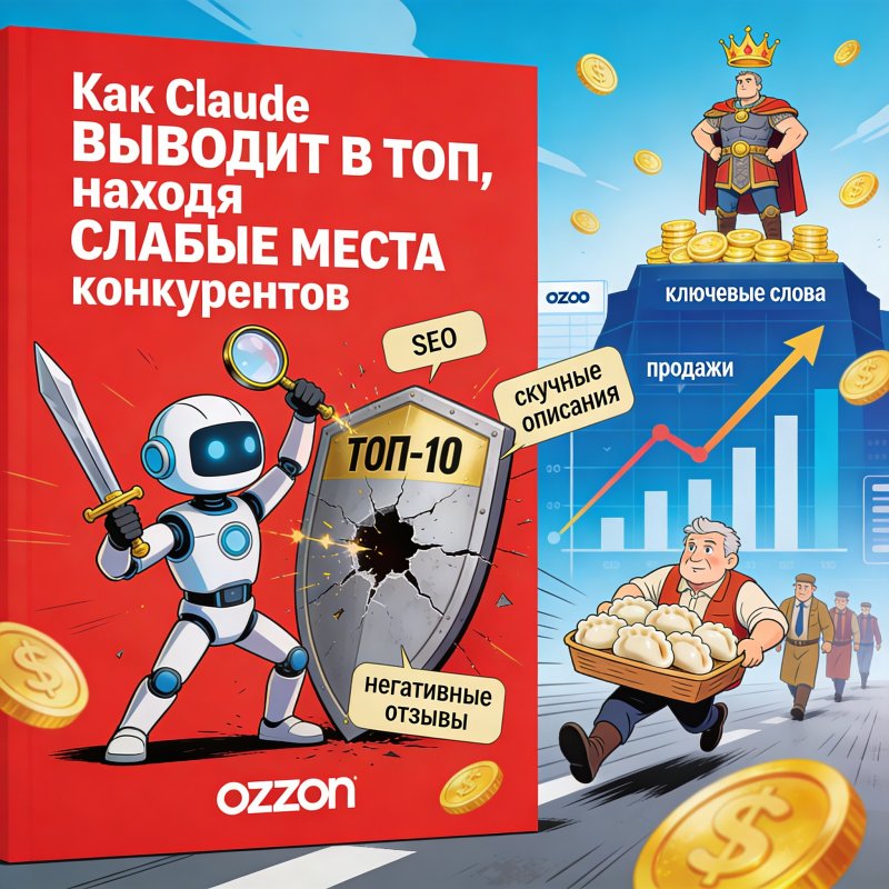 Анализ конкурентов: как Claude находит слабые места в ТОП-10 на Ozon