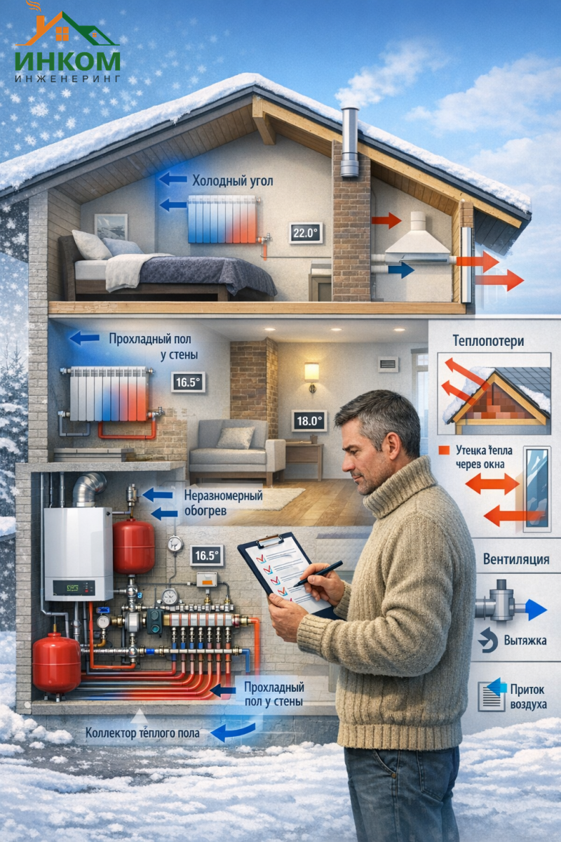 Почему дом холодный: диагностика и решение (чек-лист)