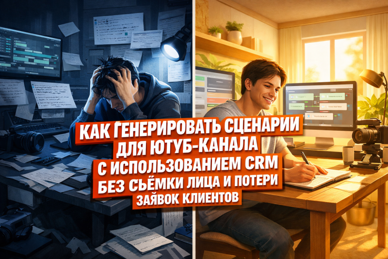 Как генерировать сценарии для ютуб-канала с использованием crm без съемки лица и потери заявок клиентов