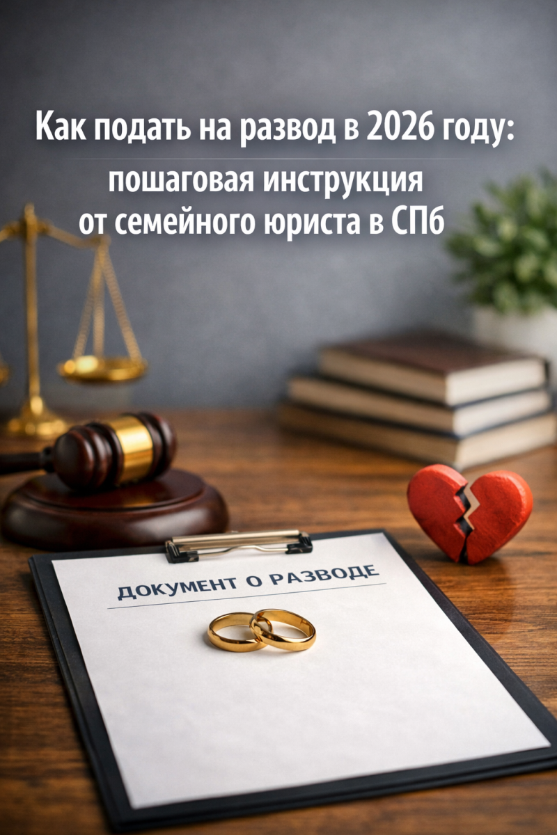 Как подать на развод в 2026 году: пошаговая инструкция от семейного юриста в СПб