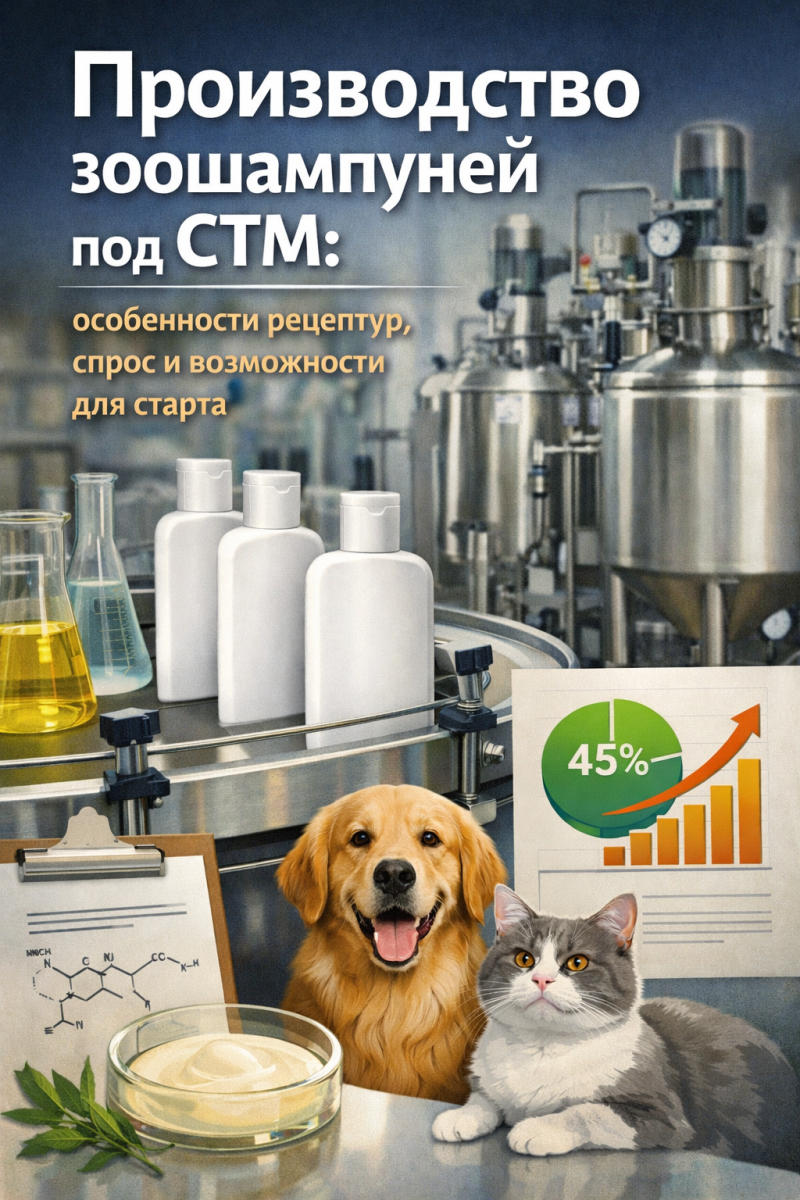 Производство зоошампуней под СТМ: особенности рецептур, спрос и возможности для старта